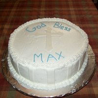 Baptism Cake Baptism cake with BC icing, cross is made out of gum paste