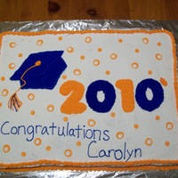 Graduation Cake Cake I made for my cousin's graduation party, it was my first attempt at making a sheet cake. BC icing and the circles are made out of...