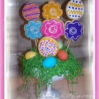 Easter Cookie Bouquet This is my first bouquet to serve as our Easter dinner centerpiece and it's dessert! These cookies were enjoyed by everyone! I used a...