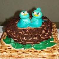 Nest Cake this cake is for my in laws' anniversary.... top layer is a chocolate cake which i baked in a metal mixing bowl coz i didn't have...