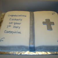 First Communion Cake This was the first time I covered a cake with fondant and the first time I made fondant.It was very easy to make and it taste much better...