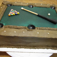 Pool Table Groom's Cake This one was a challenge for me, I haven't worked enough with realistic buttercream. The cake is chocolate with vanilla buttercream (...