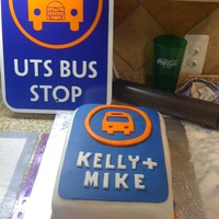 Bus Sign Cake A grooms cake for a groom who used to be a transit bus driver. Modeled after the sign, also pictured here, the cake was covered in a...