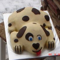 Dalmation Cake Sculpted dog cake