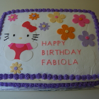 Hello Kitty Cake This was a tres leches cake iced with whipped icing.