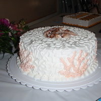 Carrie's Shower Cake My sister had a beach wedding in NC - she sent me a picture of their actual wedding cake which I modified and replicated for a shower back...