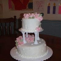 Katie's Final Cake - Wilton 3 My 7 yr old's final cake from Wilton 3. The bottom tier was dropped upside down before class right on the sidewalk - it was...