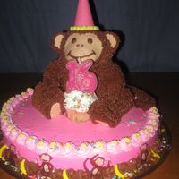 Monkey On Top 3-d monkey with 12 inch round cake