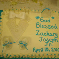 Baptism I did this cake for my son's baptism. I got some ideas from others on CC..thanks to all! I tried to make the tuxedo to match his...