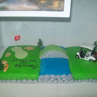 Golf Course Thanks to all the cc'ers here for the inspiration, this is a golf cake i made for a friends boss that was retiring that also love golf...