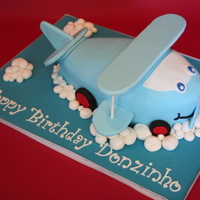 Baby Biplane First Birthday Cake We made this adorable light blue baby bi-plane cake for a boys first birthday party. The baby plane as a cute smile on its face and it...