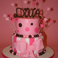 Diva Birthday Cake We made this cake to replicate the cake pictured on the invitation.