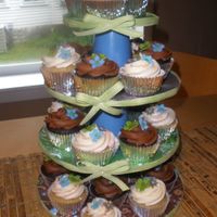 Flower Cupcakes these are vegan chocolate cupcakes with vegan chocolate "butter"cream and spice cupcakes with raspberry buttercream filling and...