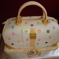 Louis Vuitton Purse This was my first louis bag done all in one nightChocolate cake with kahlua chocolate buttercream, covered in fondant, handpainted logos,...