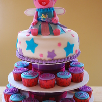 Abby Cadabby Cupcake Tower Red velvet with oreo butter cream, and vanilla cupcakes, tinted pink, Home made cupcake tower
