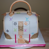 Another Louie Bag Russian cake, fondant details, hand painted logos