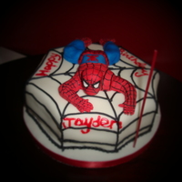 Spider Man Web Cake Idea from C.C sorry i can't remember the person who did it, but thanks for the inspiration, cake done in vanilla with reg b.c spidey...