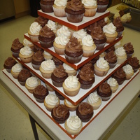Cupcake Tower I made a cupcake tower and filled it with over 100 cupcakes made for a school convention. Couldn't have worked out any better! :)...