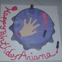 Nail Polish Birthday Cake chocolate cake, cookies and cream filling, and fondant, This was made for a 7 year old she want to get her nails done as a party