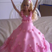 Granddaughters 4Th Birthday full size barbie, fondant w/buttercream flowers & fondant accents
