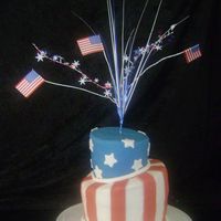 Independence Day Topsy Turvy My 1st topsy turvy...the bottom teir is a butter yellow cake with buttercream filling and the top tier is orange cake with buttercream...