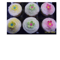 Flower Power Cupcakes These were made to accompany the Girly VW Bug cake.
