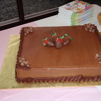 Chocolate Chocolate Birthday Cake Chocolate fudge cake with fudge frosting. This was one of 3 half sheet cakes for a 90th birthday. My first "big" order. Pretty...