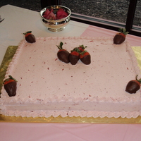Strawberry Birthday Cake Stawberry cake with strawberry swiss meringue buttercream. This was one of 3 half sheet cakes for a 90th birthday.