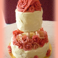 Chocolate Roses On 2-Tier White Ganache Cake My final cake from the 2-Tier Special Occasion Cakes course, which I used for my mum's birthday. As she loves her roses, I thought I&#...