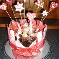 Uneven Marbled Shards Plus Stars And Hearts On Wires My first attempt at marbled shards, in my decorating cakes with chocolate course. I got distracted and let my chocolate cool down too much...