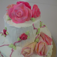 Fondant Roses On Fresh Cream Made this for my first lesson on 2 Tier Special Occasion Cakes. Made the fondant roses at home (third attempt now, no training, so am still...