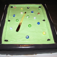 Pool Table Green felt is whipped cream cheese and black is fondant.