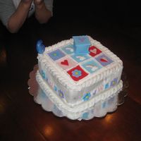 Quilt Birthday Cake Made for little girl's birthday. Resembles quilt she got as a baby. Box holds a necklace she got as a gift