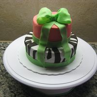 Thank You Cake Quick thank you cake for a dance teacher whose studio collors are pink, green and zebra print. Use setting ganache under fondant. Easiest...