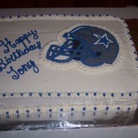 Dallas Cowboys Birthday Cake This is my first cake sold! Also my 1st time doing a fbct and using the Melvira method...