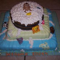 Baby In Tub For a baby shower at work. The tub is made from rice krispies and was made just for the brothers of the baby. Covered completely in pleated...