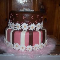 Daisies I made this cake for work. I used around 50 gumpaste daisies. My husband didn't care mush for the feathers at the bottom, but everyone...