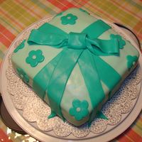 Wilton Course 3, Class 2 Package Cake Decided to make my own MMF since I'd heard such bad things from the boxed stuff.