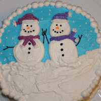 Snowmen In The Snow Double chocolate cake, Indy Debi icing,