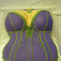 Bridal Shower Corset Cake This cake was done for a bridal shower in the brides color scheme. It was my first corset cake, but i love how it turned out. The logo on...