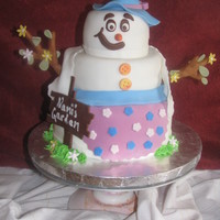 Summer Snowgirl Cake My mom loves snowmen so for her birthday this year I made her a summer Snowgirl cake! (Her bday is June22). I was going to do a "...