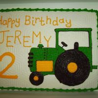 Green Tractor Birthday Cake 