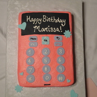 Cell Phone Cake Chocolate cake with Buttercream Icing and Fondant accents