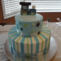 Train Whipped Icing with Fondant Train and buttons.