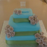 Blue And Green Wedding Cake! 