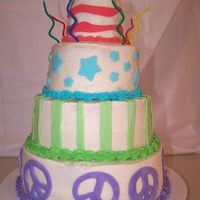 8Th Birthday Cake My daughter asked me if I could make her a four tiered cake for her birthday this year, and of course I said, "Yes!" She drew me...