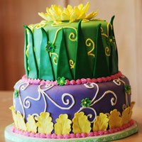 Colorful Birthday Cake This cake is a replica of a Tinkerbelle themed birthday cake without the tinkerbelle topper. TFL!