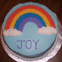 Wilton Course 1 (1St Cake) Yellow cake, strawberry filling, buttercream icing.