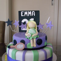 Sport Themed 21St Cake The girl i made this for is really into sports, the fondant figure is wearing emma's netball team outfit. I made the ball cupcakes to...