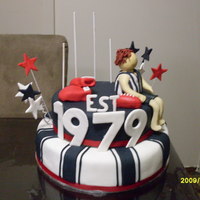30Th Cake Made for my cousin who supports Collingwood and is into boxing. All fondant